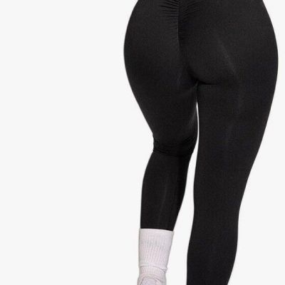 V Back Scrunch Butt Leggings for Women Soft High Waisted M